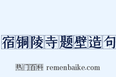 宿铜陵寺题壁造句是什么意思的图片